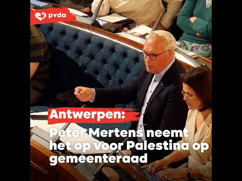Peter Mertens neemt het op voor Palestina op Antwerpse gemeenteraad